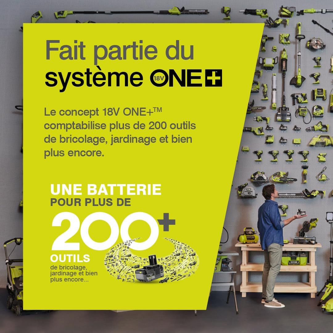 RYOBI - pistolet haute pression 18V One+ - 22 bar - léger, réservoir intégré, sans batterie - RY18PW22A-0