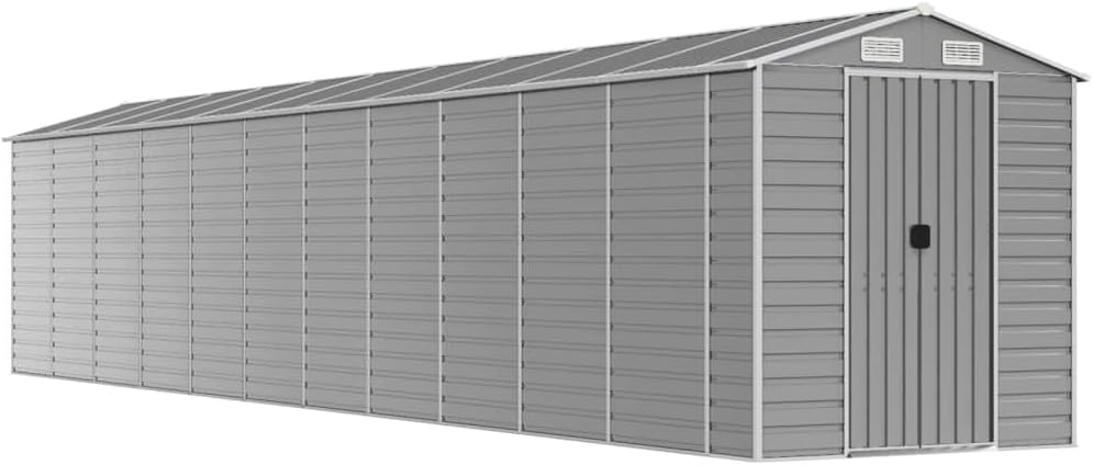 vidaXL Abri de Jardin Gris Clair 191 x 980 x 198 cm en Acier galvanisé