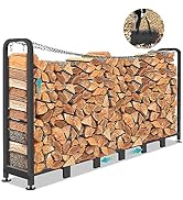Himimi Etagère à bois en métal antirouille 235 x 32 x 116cm, capacité de rétention de 1134 kg, XX...