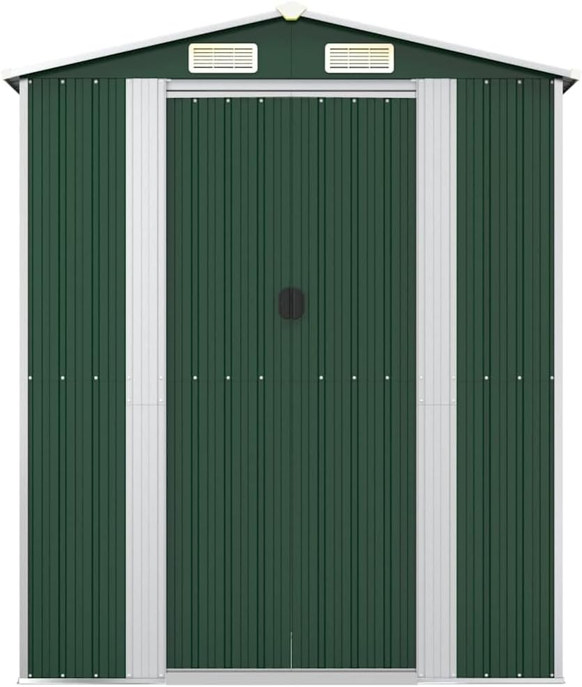 vidaXL - Abri de jardin vert 192x108x223 cm acier galvanisé, rangement