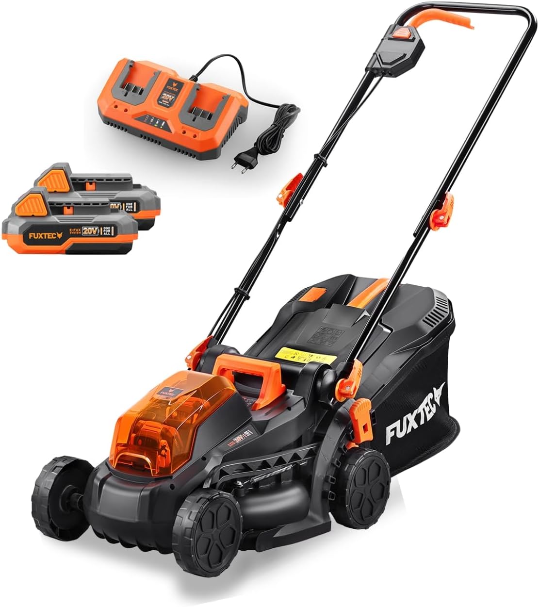FUXTEC - tondeuse à gazon batterie 40V, 33cm, 2Ah, double chargeur FX-E1RM20
