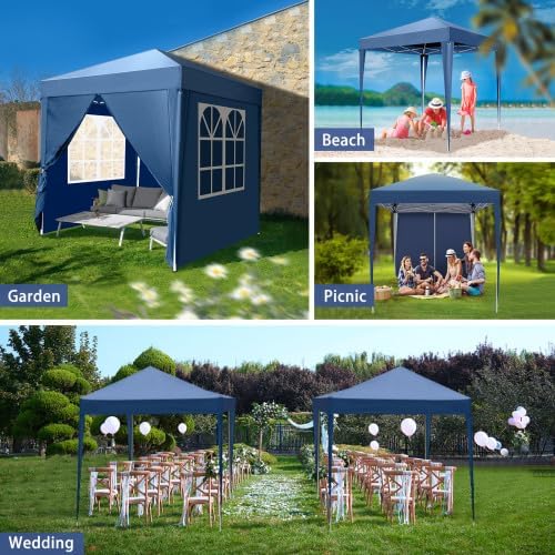 Bonnlo - Tonnelle pliante 2x2m, imperméable, 4 côtés, UV50+