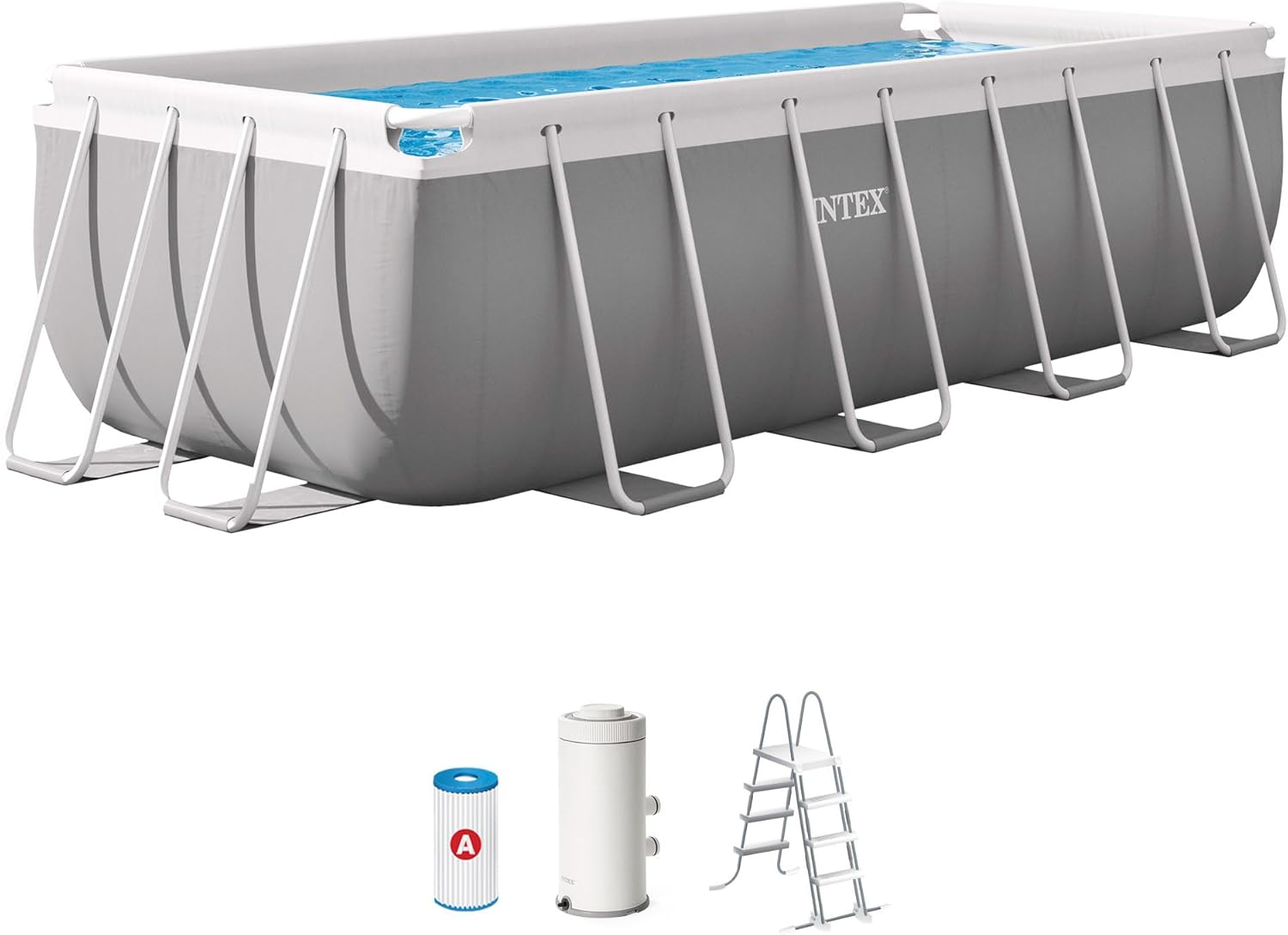 Intex - Prism Frame Rectangulaire - 4x2x1,22m - Kit piscine tubulaire