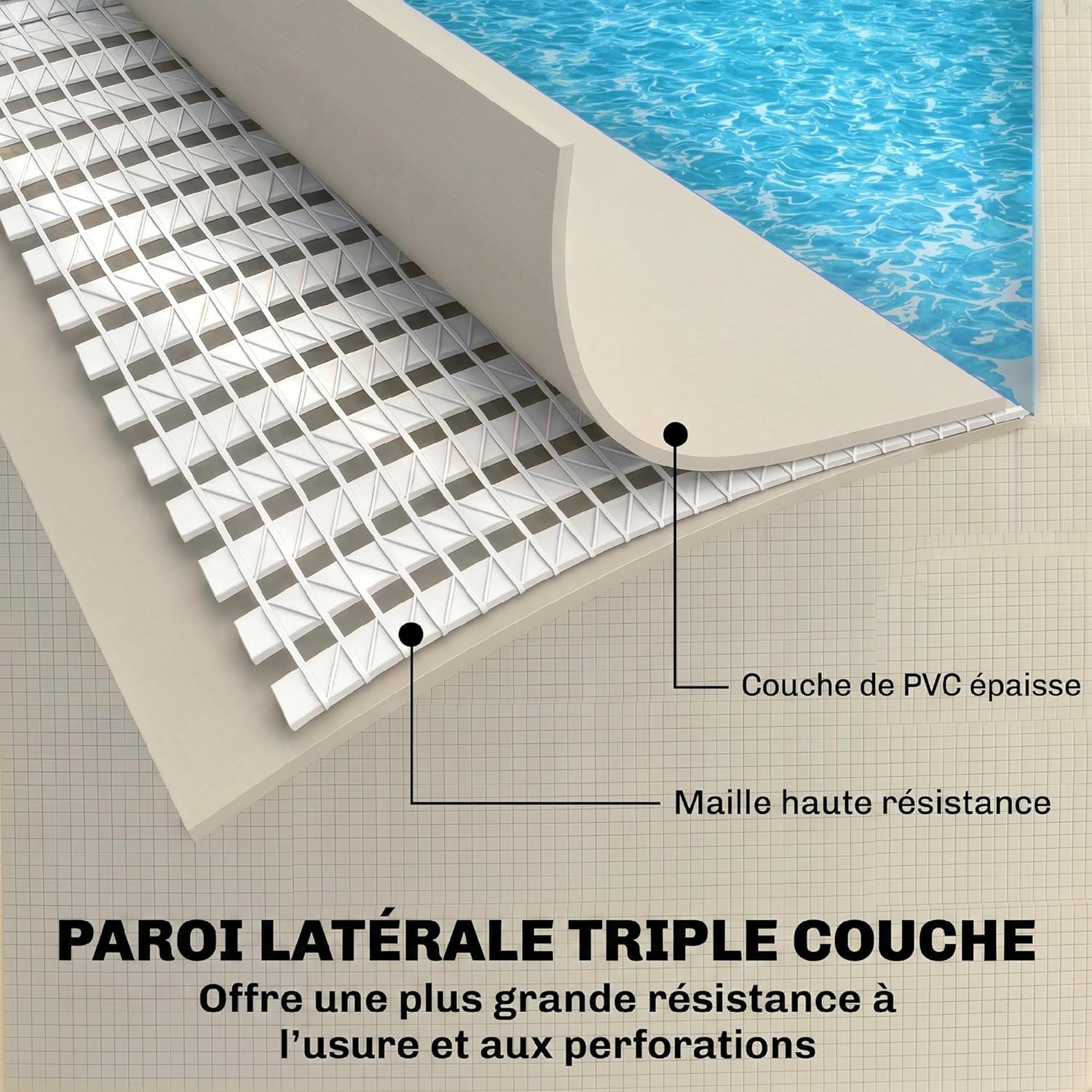 Outsunny - Piscine tubulaire rectangulaire - 316x238x66,5 cm - pompe de filtration, PVC triple couche, structure antirou