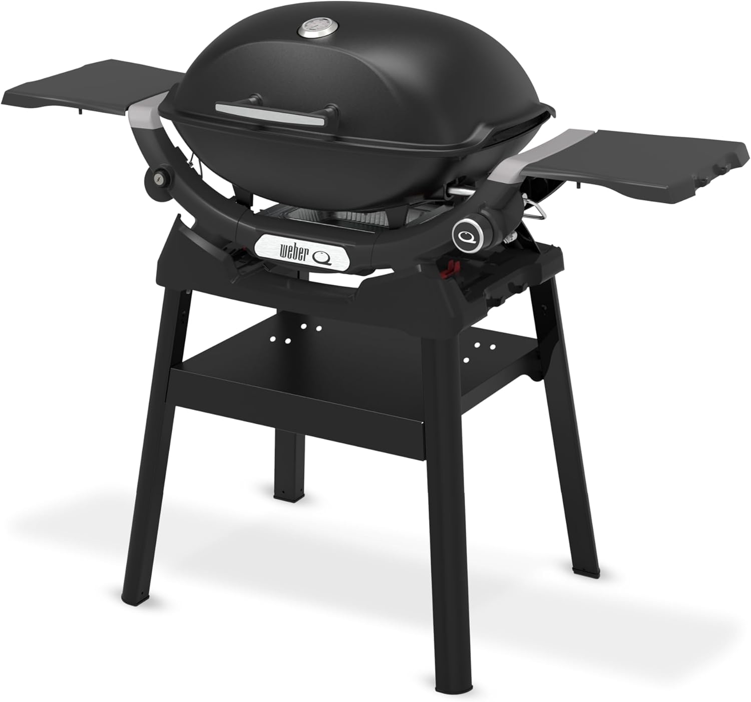 Weber - Q 2200N série barbecue gaz, compact, fonte émaillée, brûleur puissant, tablettes, noir minuit, Q2200N