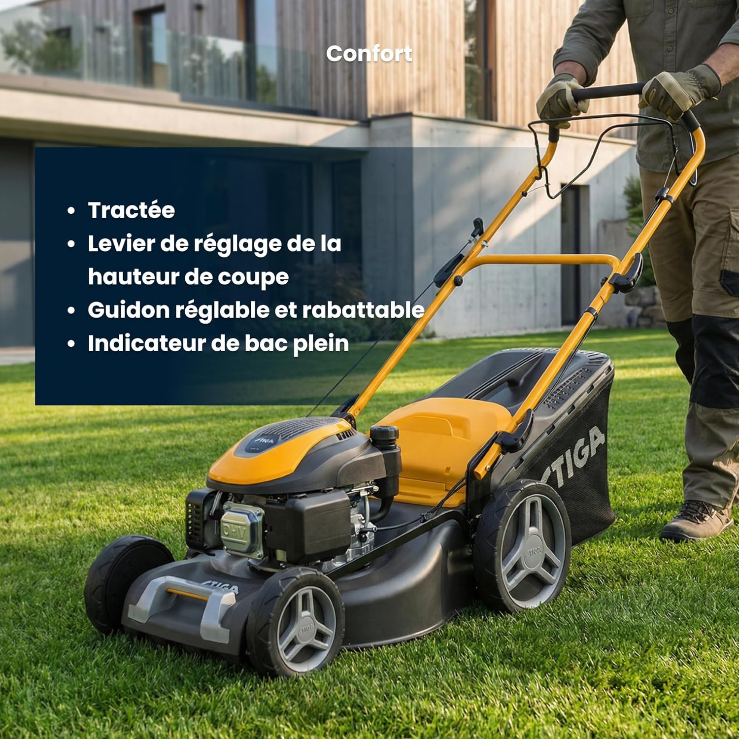 STIGA - Combi 53 S - 51 cm - tondeuse thermique 166 cc, bac 60L, 3-en-1