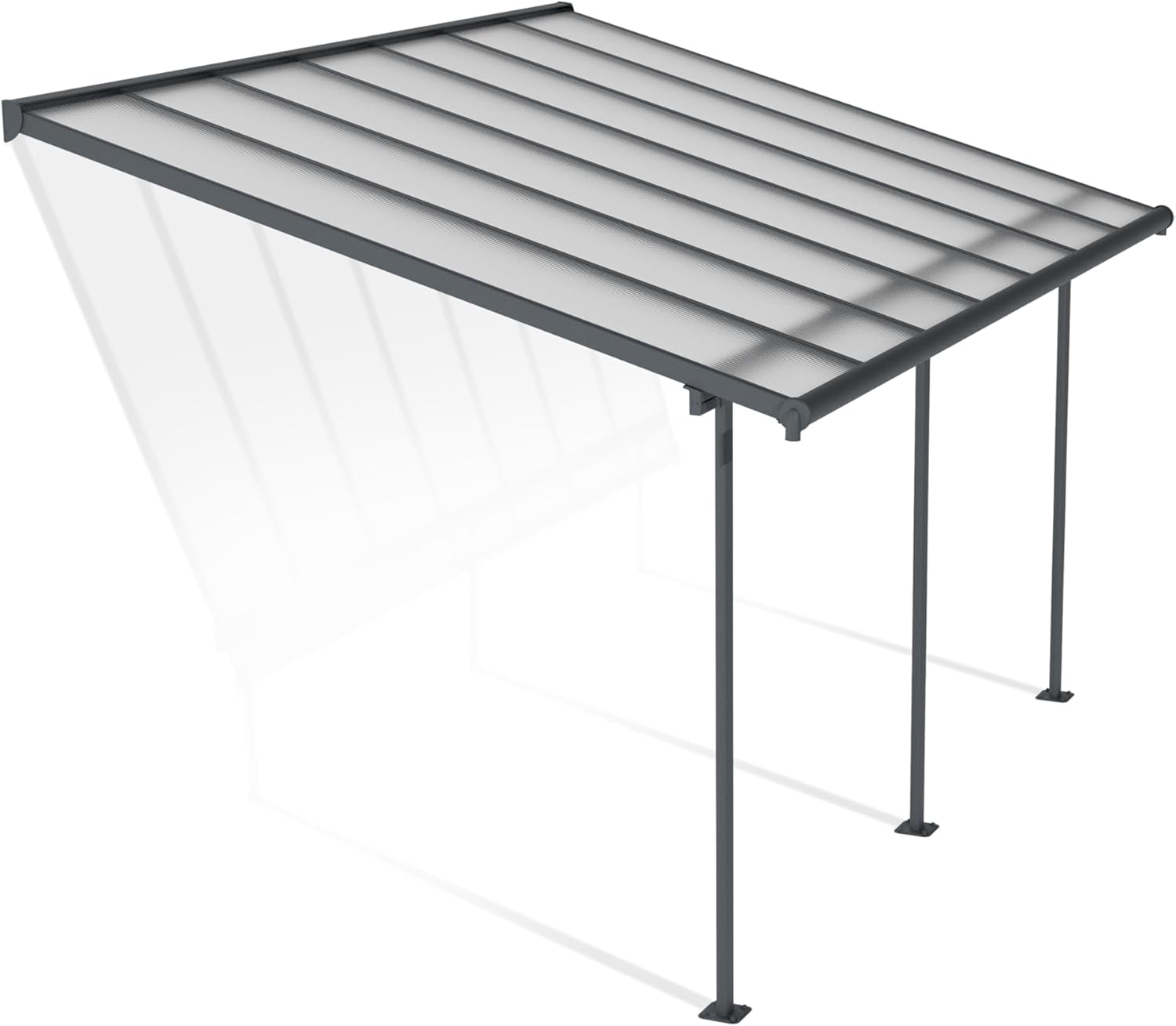 Canopia - Sierra - 3x4.25m pergola alu/polycarbonate, gris, moderne