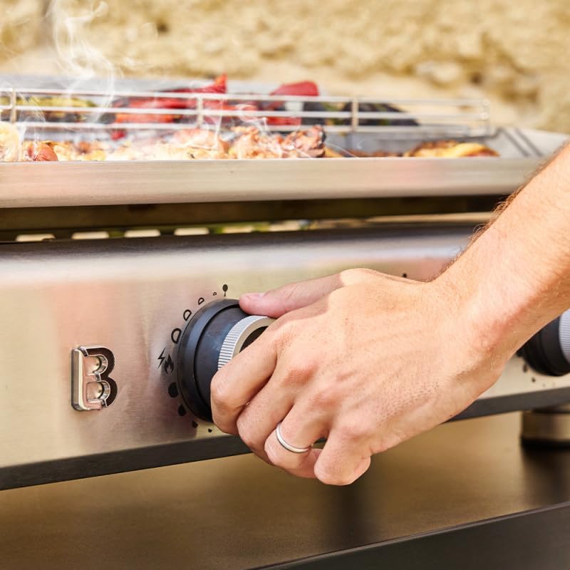Brasero - Silvia EVO 3 - 67x34 cm - 3 feux inox, réchauffe, 7,95KW