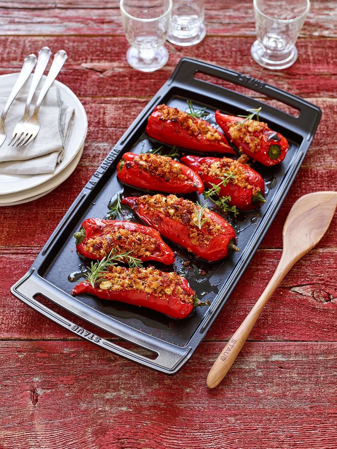 Staub - Plancha Fonte Noire - 38x25 cm - Rectangulaire, Durable