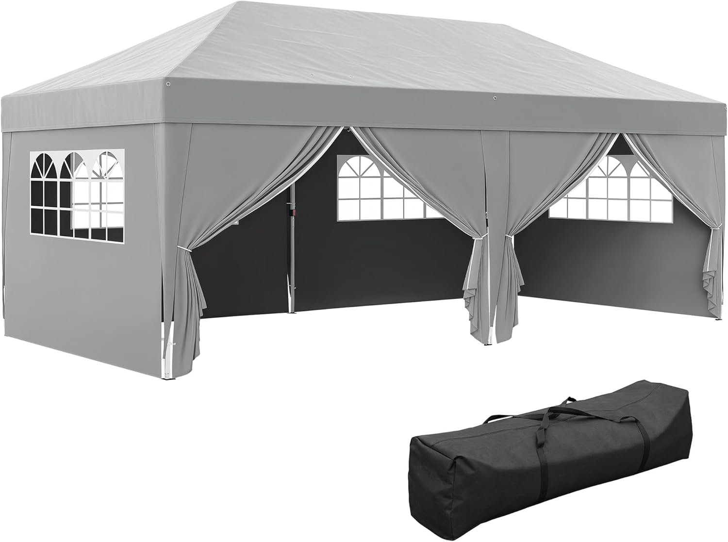 Outsunny - tonnelle pliante série Pop-up - 3x6m - 6 parois, sac transport, gris