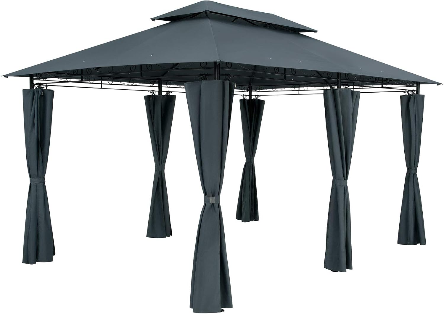CASARIA - Pavillon de Jardin Topas 3x4m, métal, UV50+, hydrofuge, anthracite