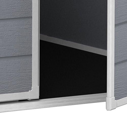 Keter - abri de jardin Premium - 186x237x227 cm, résine gris, double porte, fenêtres - 12-929579