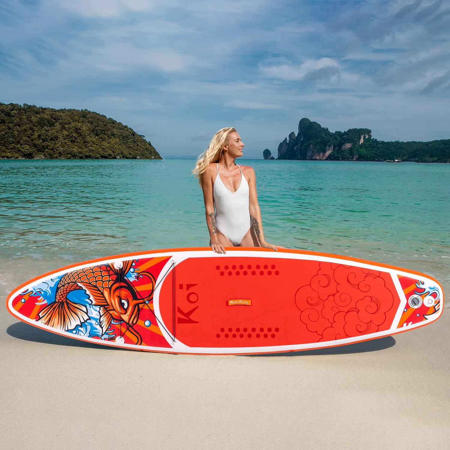 FunWater Planche de Surf Gonflable Accessoire Complet Pagaie réglable,Pompe,Sac à Dos de Voyage,Laisse de sécurité,Étui étanche