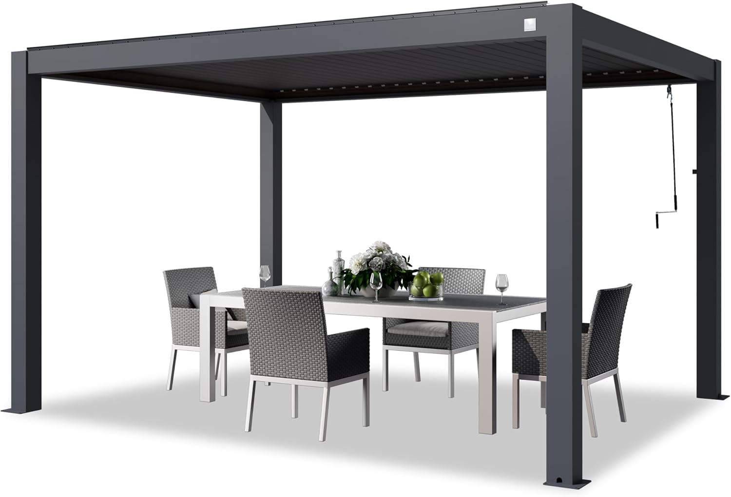 PRIMEYARD - Pergola aluminium série lames orientables 3x4m anthracite