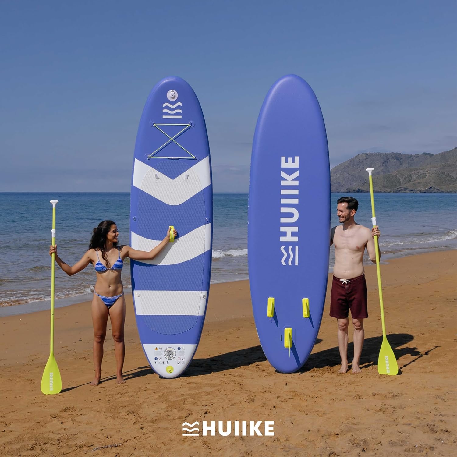 HUIIKE Paddle Gonflable Adulte avec Accessoires Inclus, Pagaie, Ailerons, Pompe. Planche de Stand Up Paddle Grande Stabilité et Résistance. 305 x 84 x 15 cm, Jusqu'à 130 kg