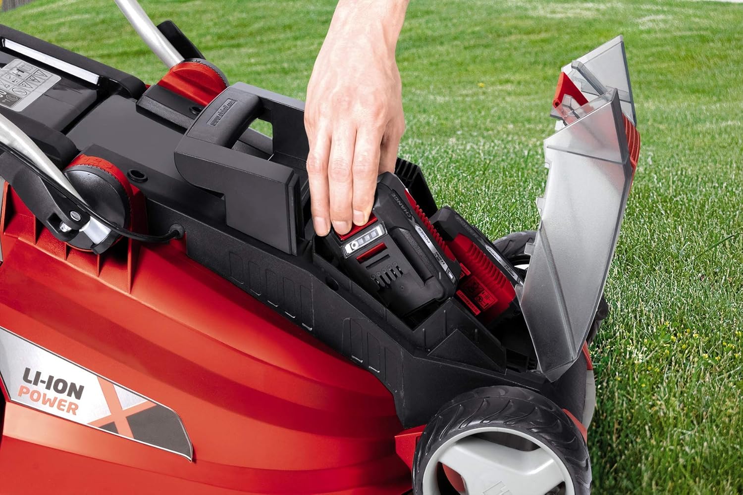 Einhell Tondeuse à Gazon sans Fil GE-CM 36 Li Kit Power X-Change (36 V, 36 cm Largeur de Coupe, jusqu'à 350 m², Brushless, 40L bac de ramassage, avec 2X 3,0 Ah Batterie et 2X Chargeur)