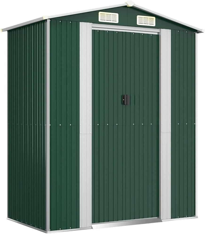 vidaXL - Abri de jardin vert 192x108x223 cm acier galvanisé, rangement