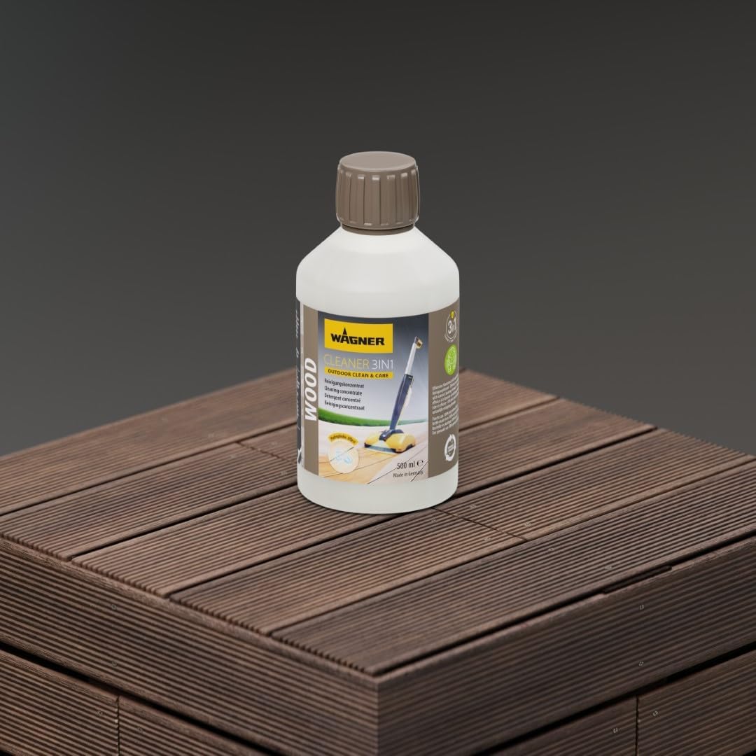 Wagner Wood Cleaner 3 in 1, 500 ml - Concentré pour le nettoyage régulier des surfaces en bois et des surfaces WPC à l‘extérieur