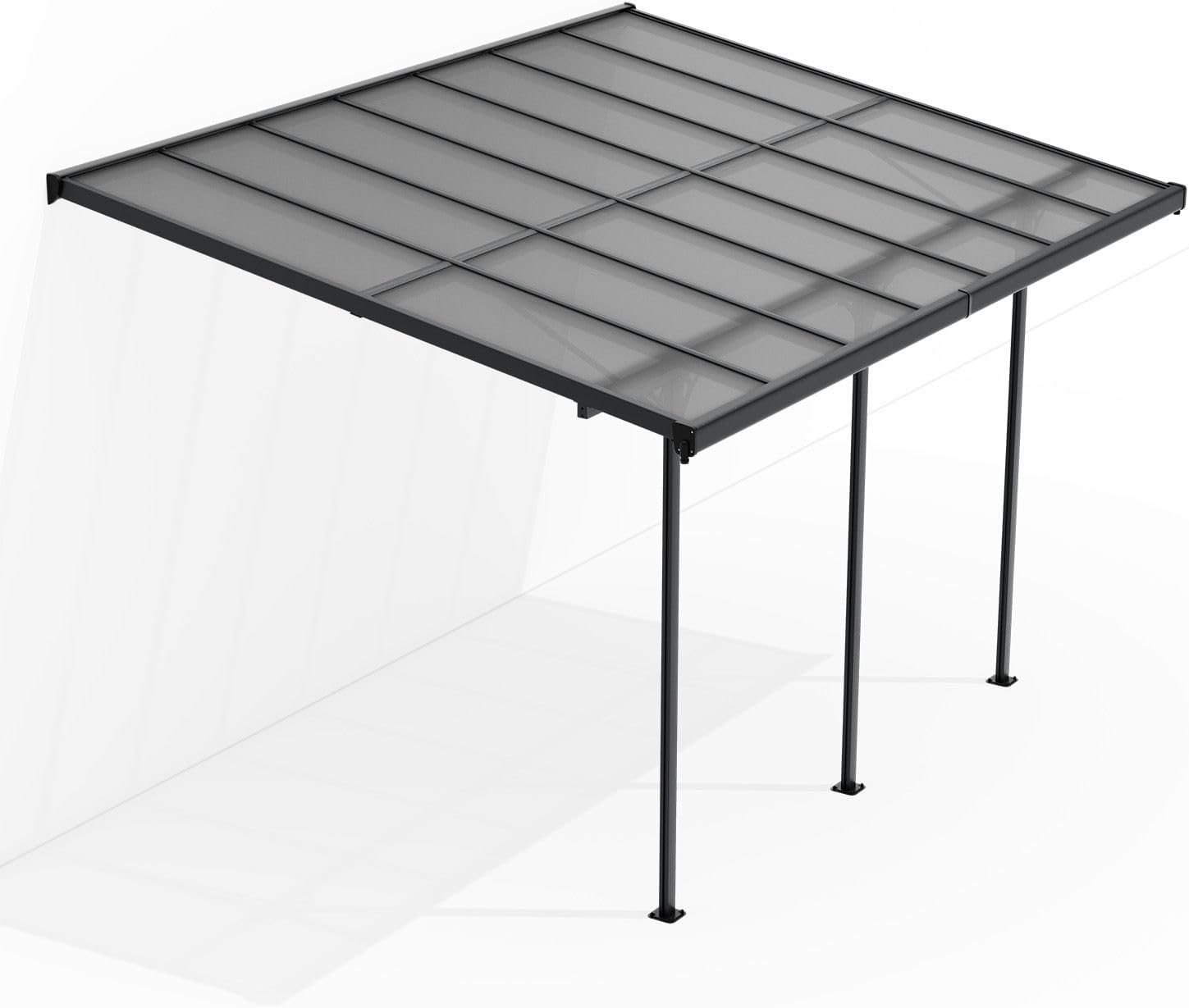 Juskys - Borneo 4x3m - Toit terrasse alu, plaques transparentes, mural, anthracite