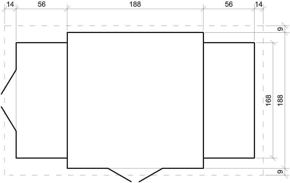 TIMBELA – abri de jardin bois avec range-bûches, 206x328x218 cm, avec sol traité – M389F+M389G