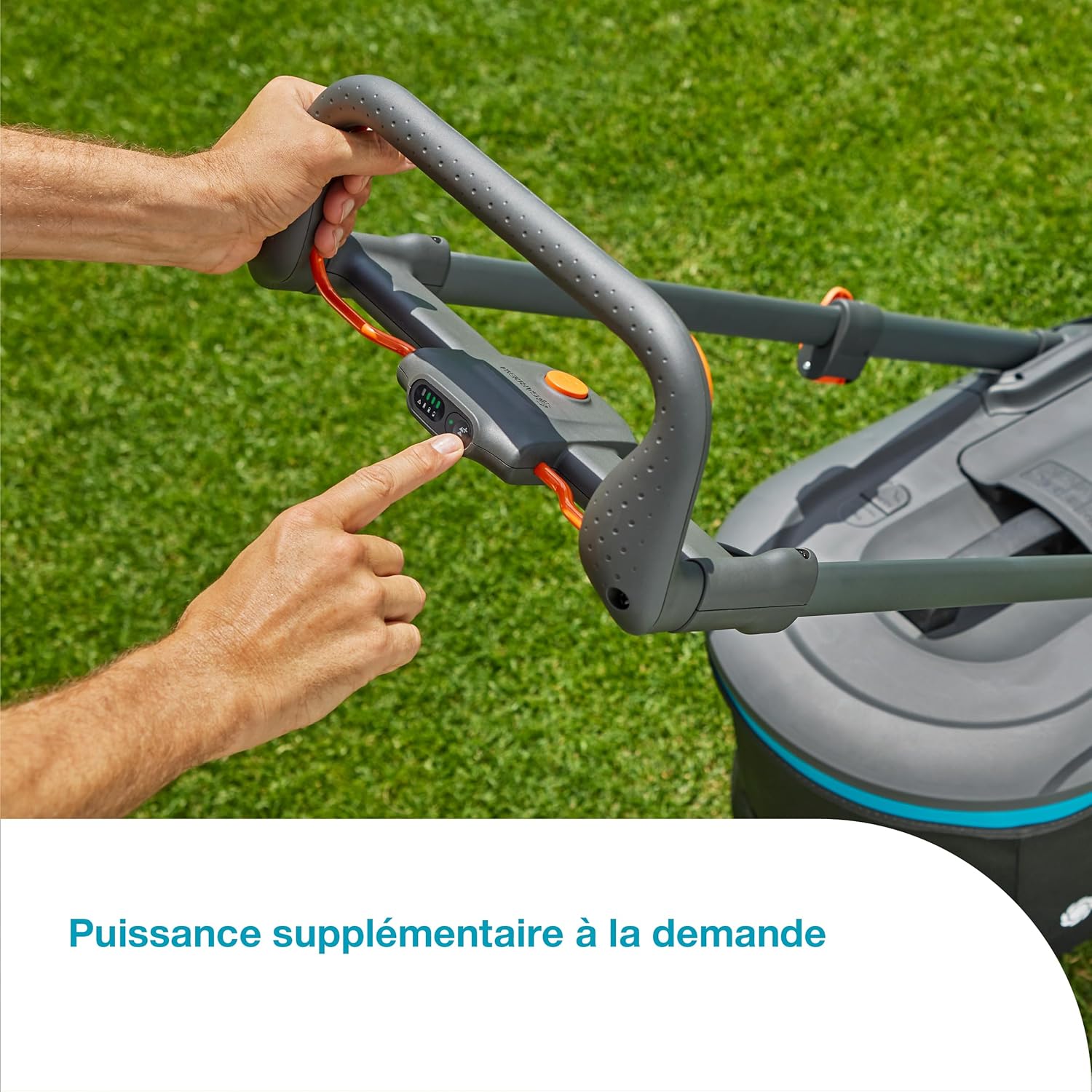 Gardena Tondeuse PowerMax Duo 46/36V P4A 4 Ah - sans Chargeur ni Batterie: Haute Performance, Deux Lames Valent Mieux Qu’Une, Idéal pour Les espaces étroits, Moteur Puissant PowerBoost (14646-55)