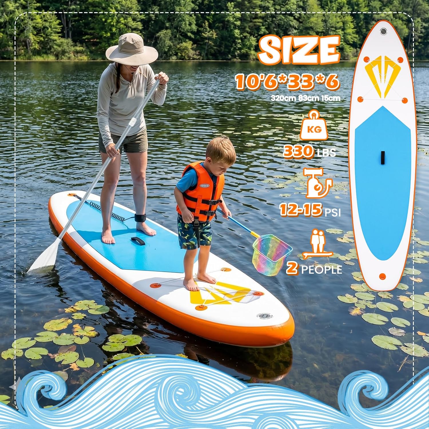 Tuxedo Sailor - Paddle Gonflable Adulte - Stand Up - accessoires complets, stabilité, design premium