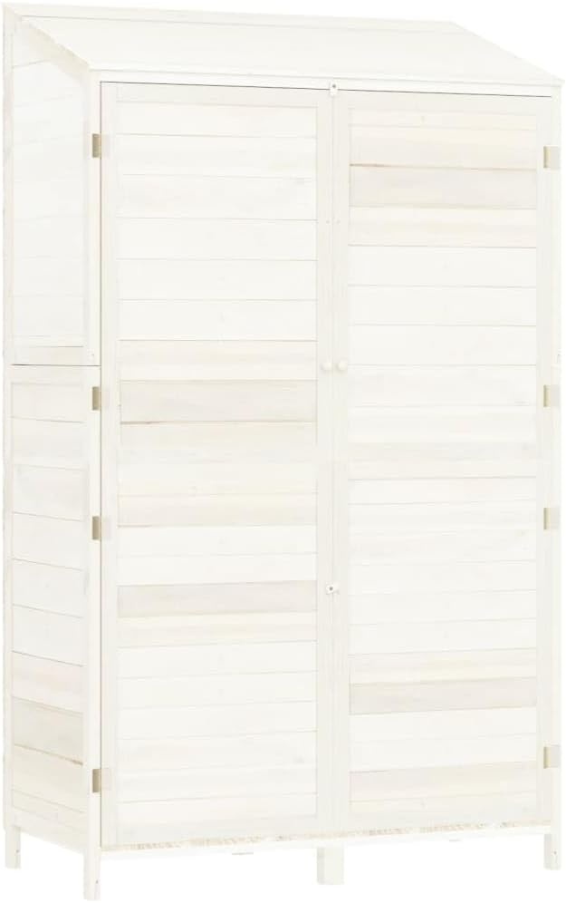 vidaXL - Hangar de jardin solide 102x52x174,5 cm bois blanc