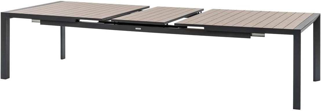 Hespéride - Evasion - grande table extensible 14 places - aluminium effet bois, rallonge, extérieur