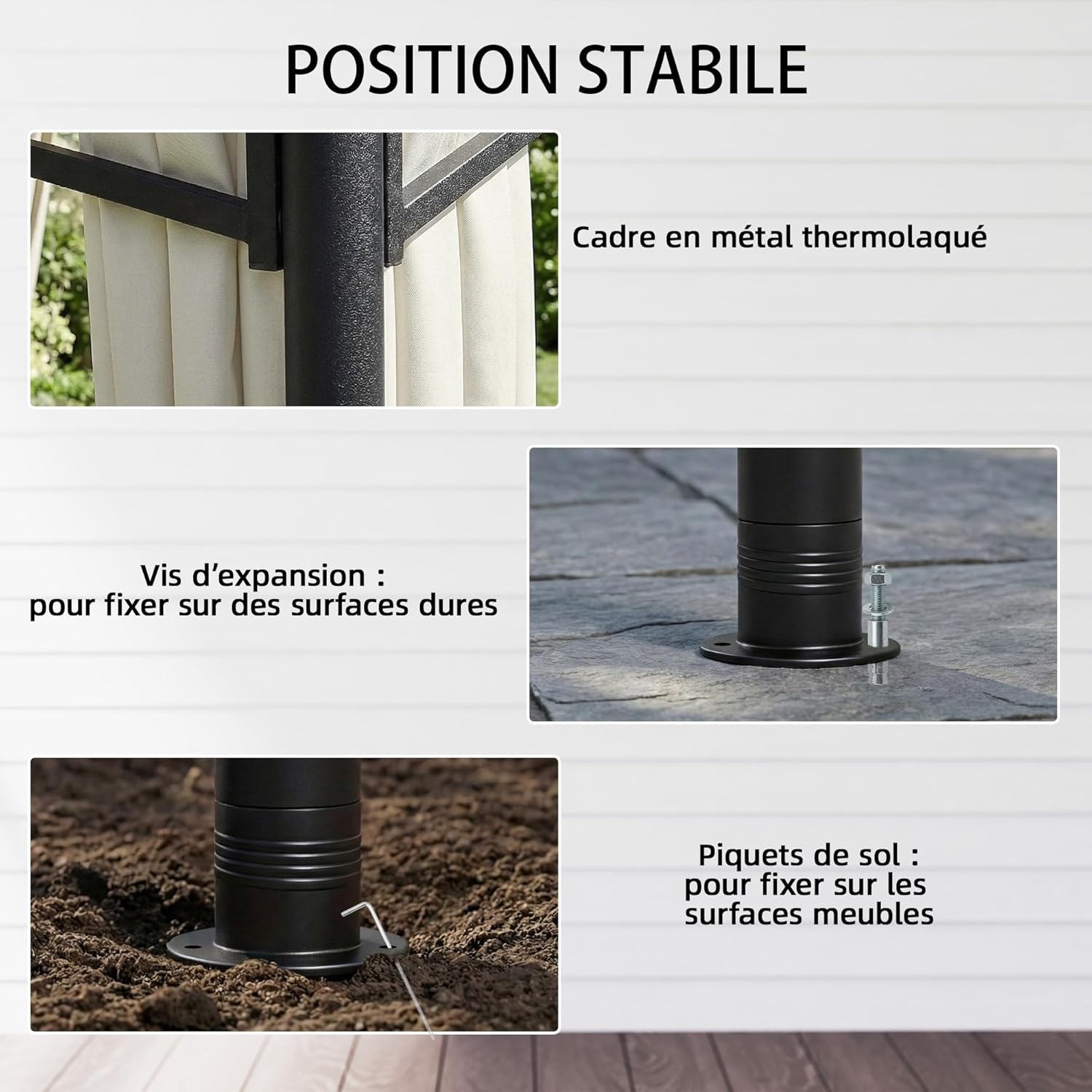 Outsunny - Pavillon rétractable 3x3m - toit double UV50+ crème