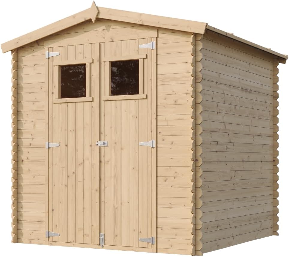Abri de Jardin en Bois - Stockage extérieur I216xL206xH218 cm/ 3.53 m2 Petit abri à Outils, Local à vélos - TIMBELA M343