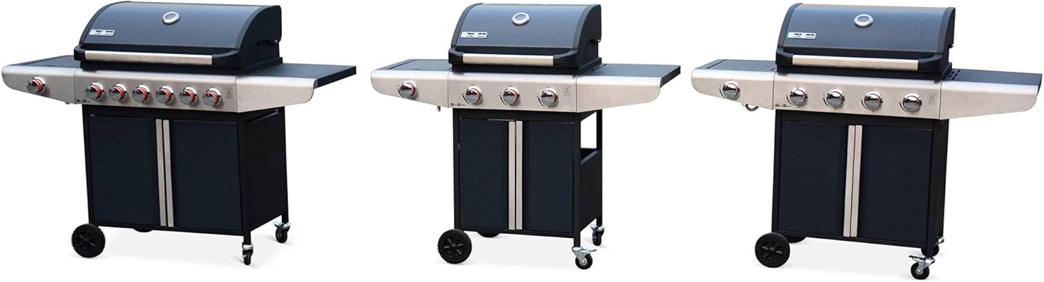 Alice's Garden - Bazin 6 - barbecue gaz 6 brûleurs, roues, rangement