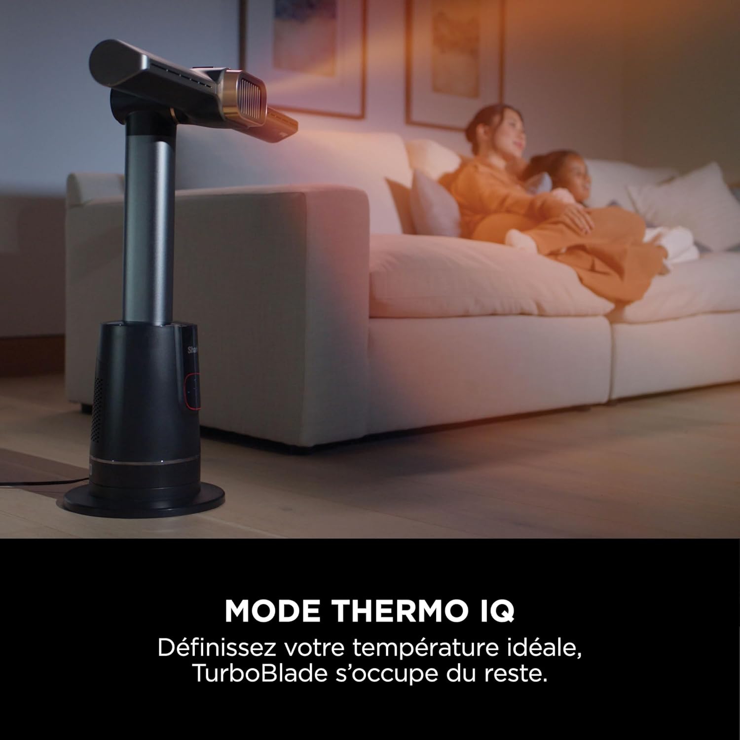 Shark TurboBlade Cool + Heat 2-en-1 Chauffage et ventilateur colonne sans pale, Telecomande, Multidirectionnel jusqu’à 20 mètres, 10 vitesses, Puissance 220W, Minuteur, Facile à nettoyer TH200EU