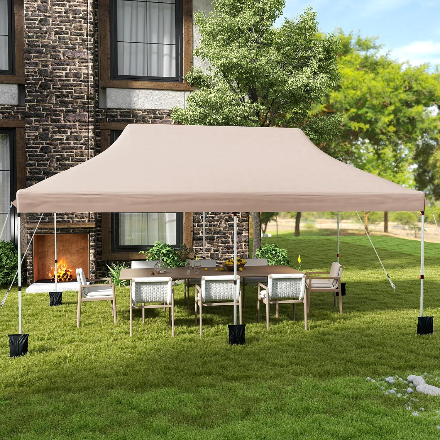 GOPLUS - barnum pliant série jardin - 3x6m - imperméable, sac transport