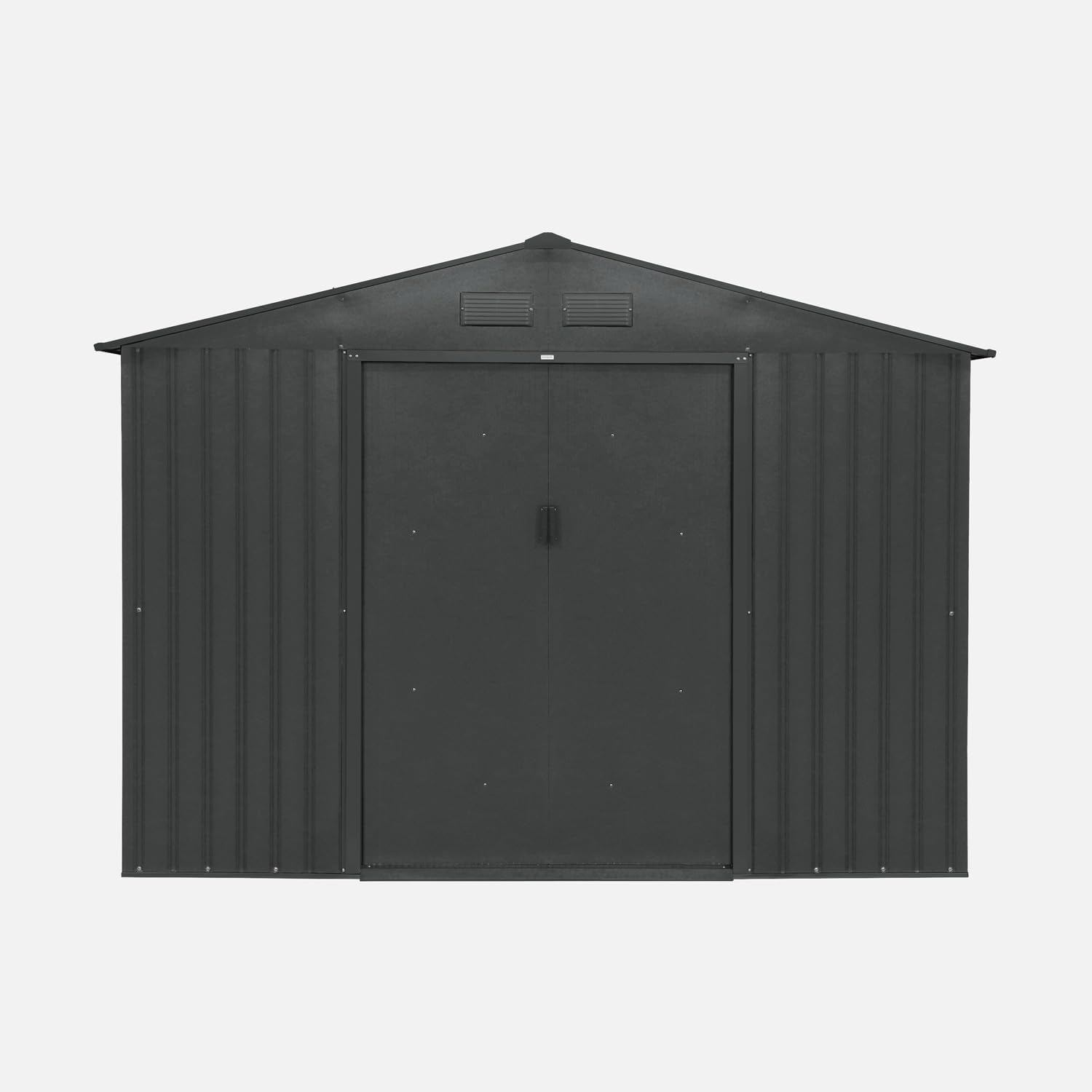 Alice's Garden - Abri de Jardin en métal - FLANDRE 8.84m² Gris Anthracite - Cabane à Outils avec Deux Grandes Portes coulissantes. kit de Fixation Sol Inclus. Maison de Rangement. Remise