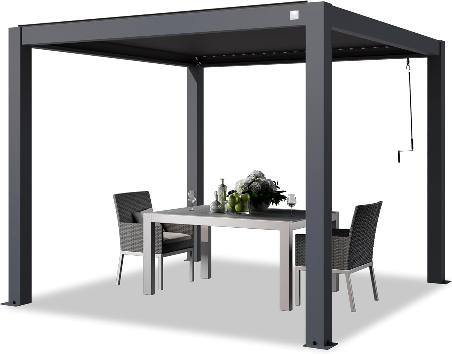 Primeyard - Pergola série aluminium 3x3 m - lames orientables