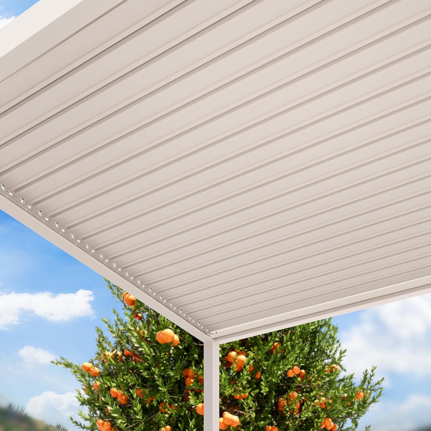 PRIMEYARD - Pergola série acier/aluminium - 3x3m - Lames orientables