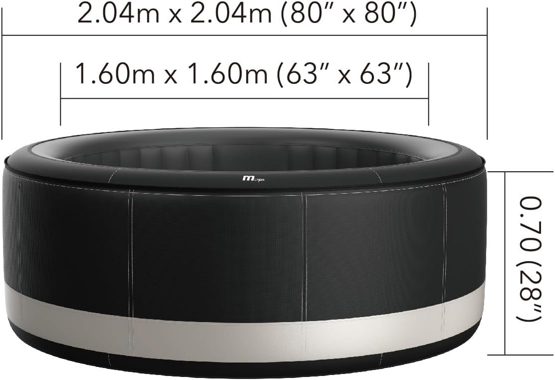 MSPA - Camaro - 204x204x70 cm - spa gonflable 6 places, 138 jets, chauffage PTC, Rhino-Tech - B093G9CBWS