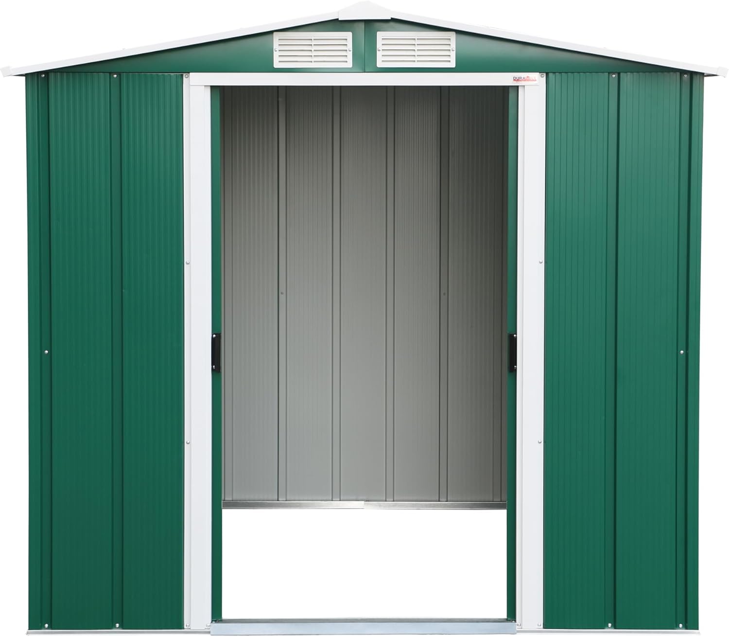 Duramax ECO 6 x 6 (3.33 m²) Abri de Jardin en Métal Galvanisé à Chaud, Abri de Stockage d'Outils, Structure de Toit Renforcée, Abri en Métal Sans Entretien, Vert