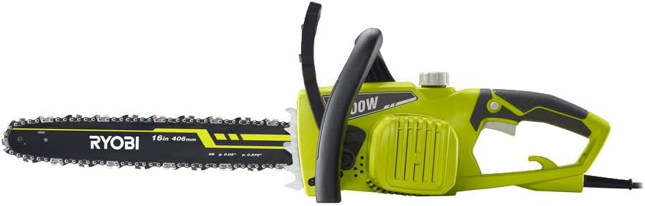 RYOBI - Tronçonneuse électrique 2300 W - 40 cm - Interrupteur de sécurité - Pompe à huile automatique - griffe d'abattage en métal, tendeur de chaîne sans outil - RC2340B