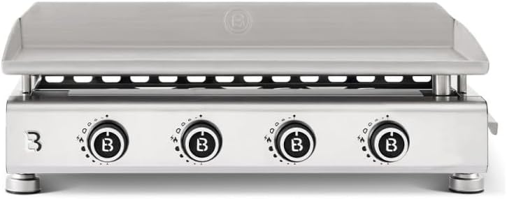 Brasero - Silvia EVO - 84x34 cm - 4 feux inox, grille, tiroir graisse, 10,6 kW