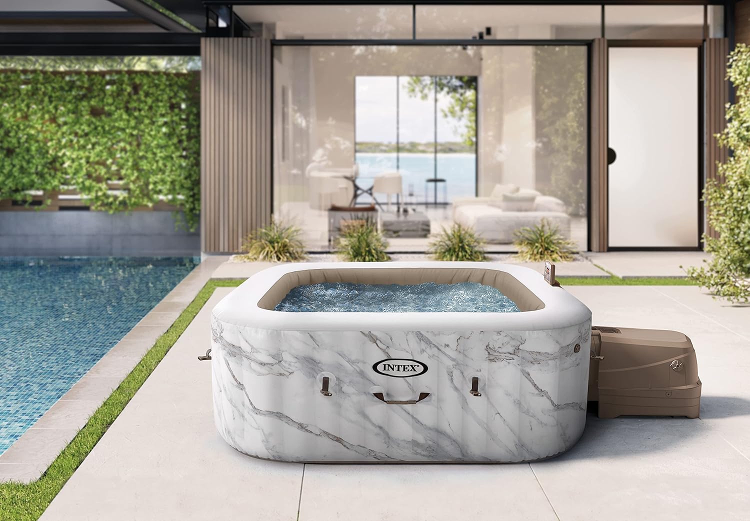Intex - Pure Spa Calacatta 4 places - spa gonflable rond - 28464EX
