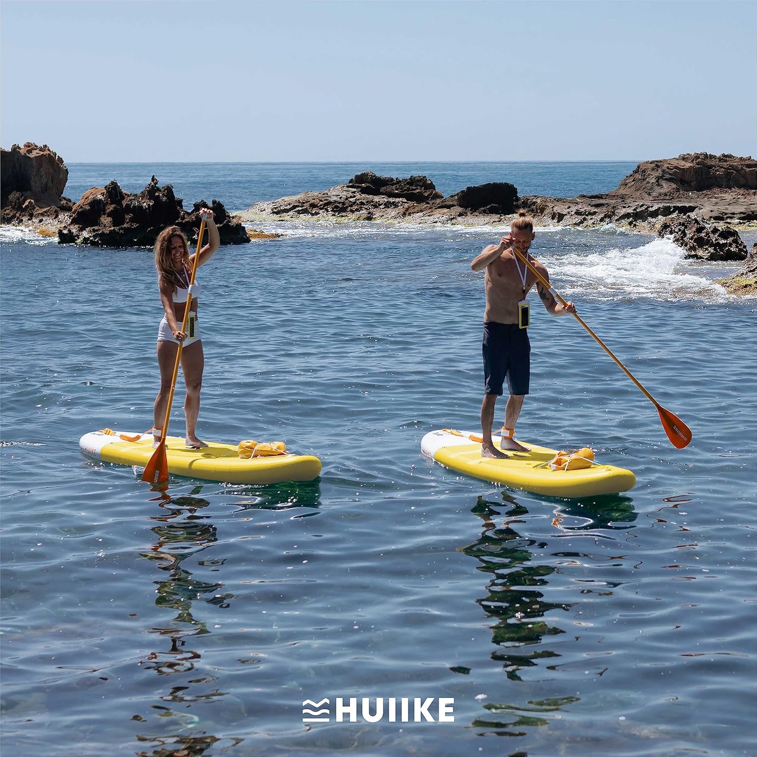 HUIIKE Paddle Gonflable Adulte avec Accessoires Inclus, Pagaie, Ailerons, Pompe. Planche de Stand Up Paddle Grande Stabilité et Résistance. 305 x 84 x 15 cm, Jusqu'à 130 kg