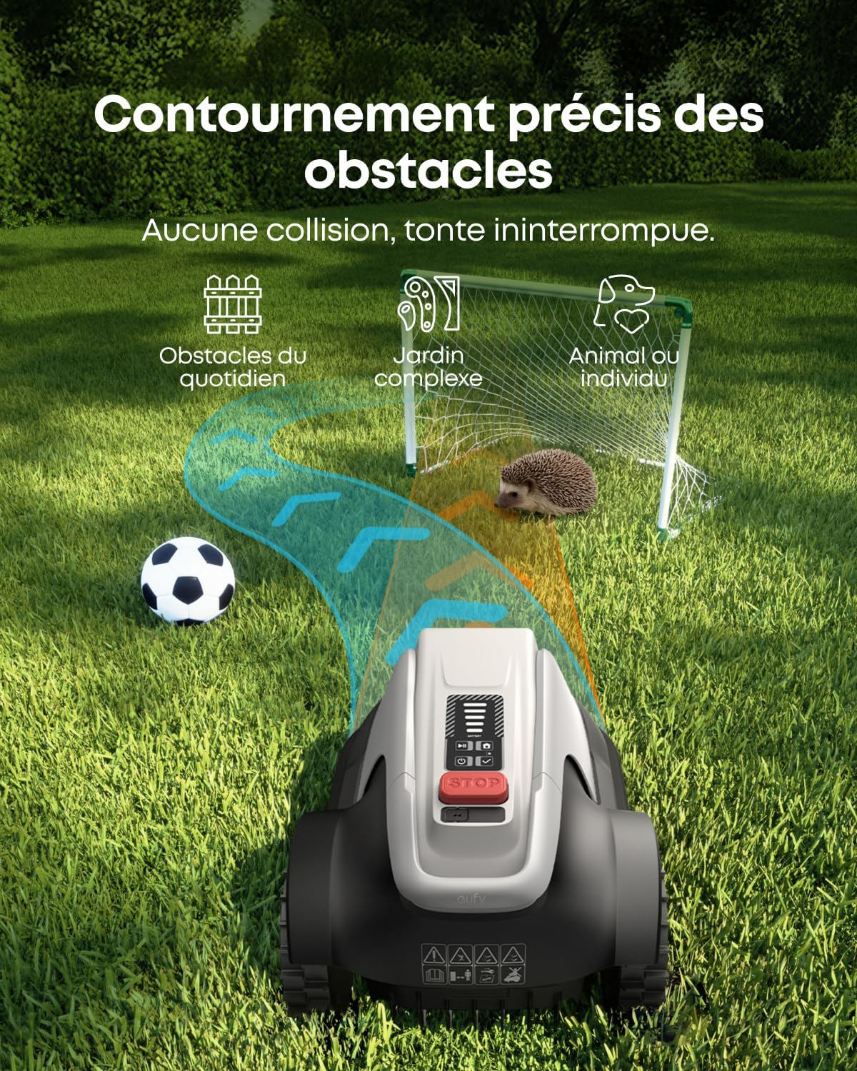 eufy - E18 - robot tondeuse, 1200m2, sans fil ni RTK, navigation intelligente, E18
