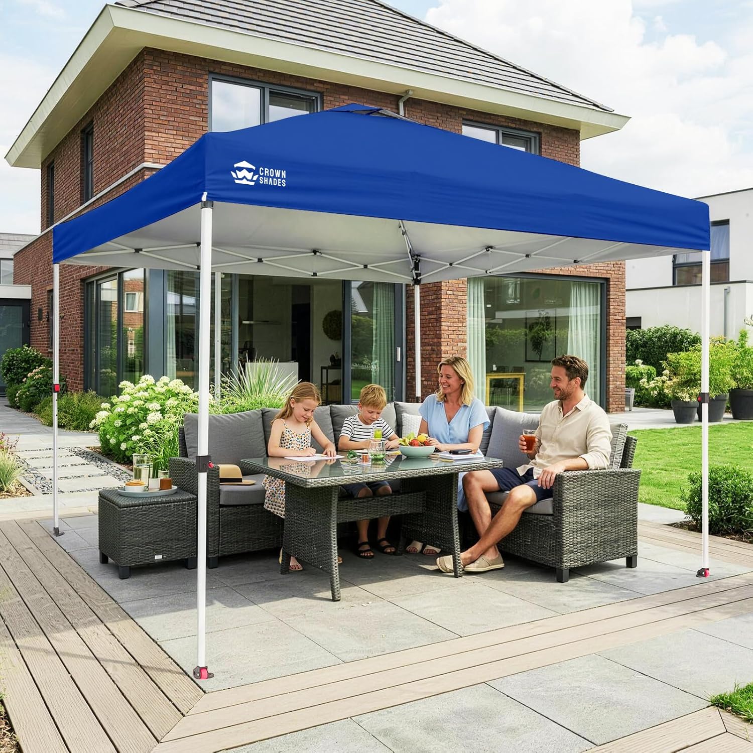 CROWN SHADES - Tonnelle pliante 3x3m - imperméable, UPF 50+, sacs de sable