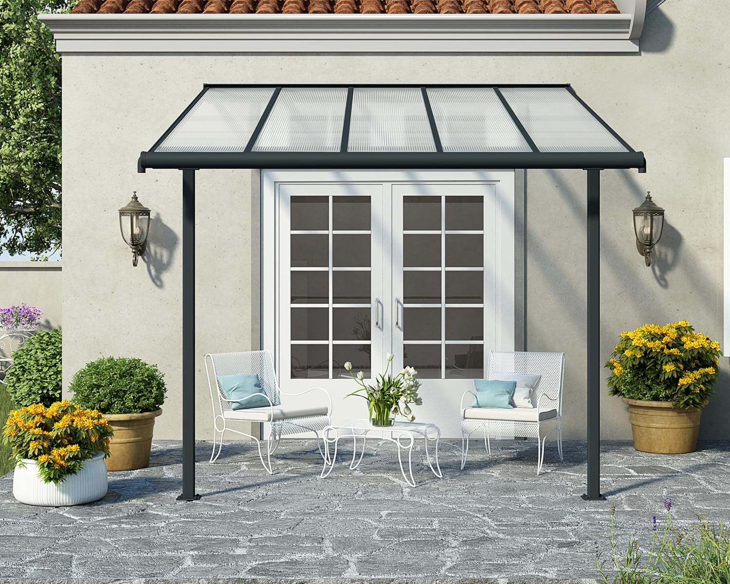 Canopia by Palram - Pergola Sierra - 3x3,05m - aluminium & polycarbonate, moderne et élégante
