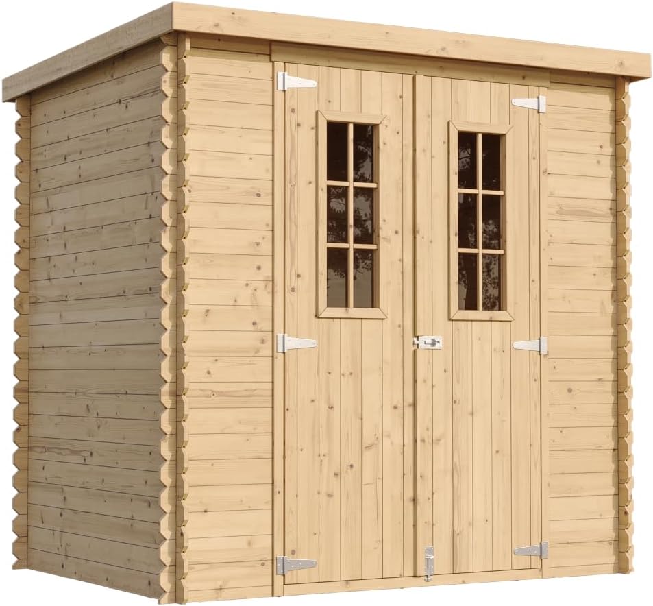 Timbela - abri de jardin bois - 204x142x200cm - rangement outils, vélos M311C