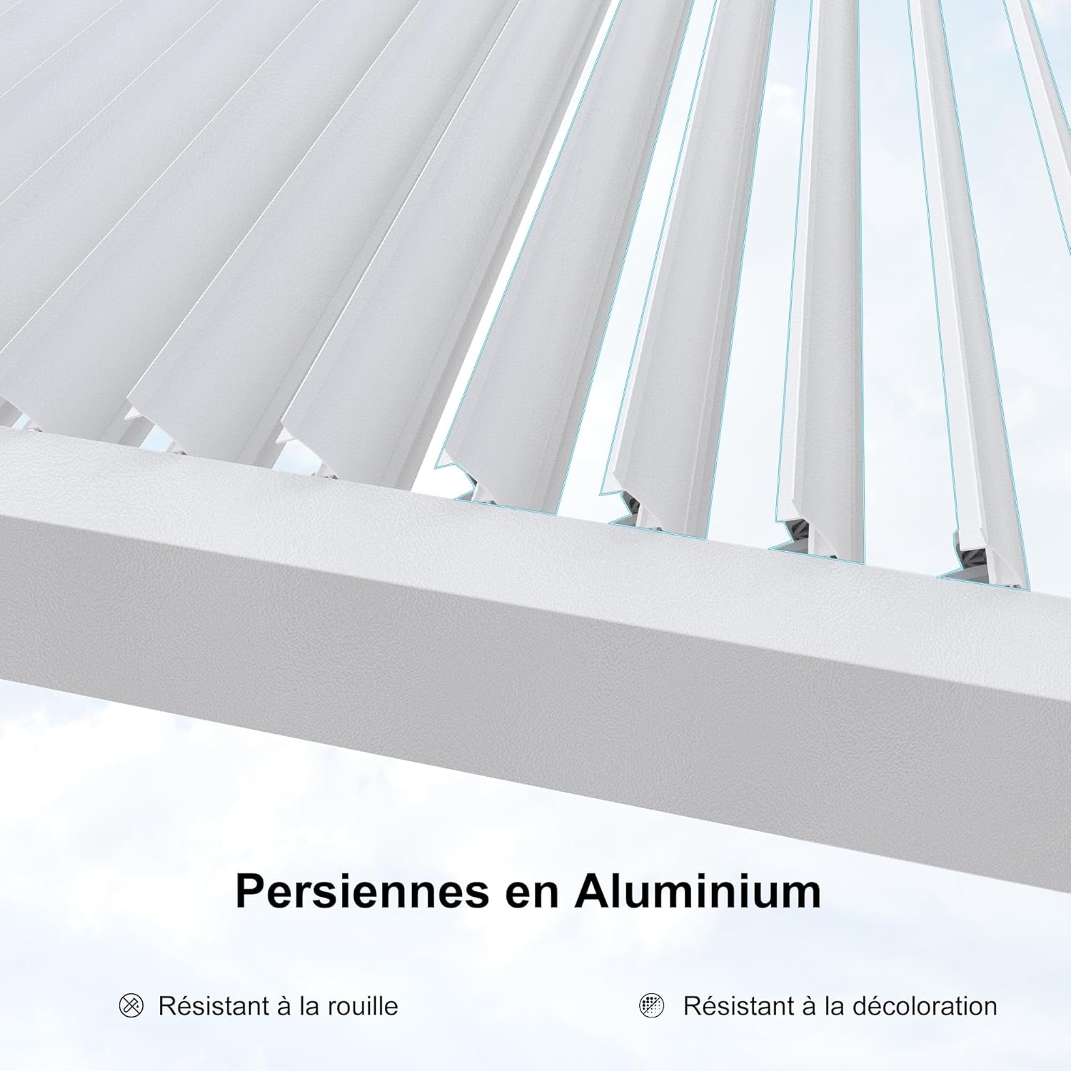 PURPLE LEAF - pergola bioclimatique - 4,24x3m - aluminium, stores enrouleurs, lames orientables