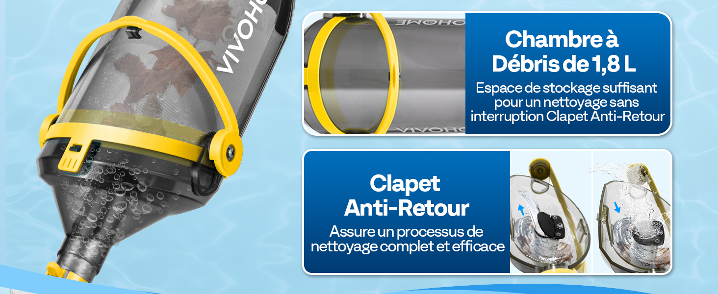 Le texte indique « Chambre à Air Anti-Retour », « Clapnet ». Images techniques de produits montrant des composants de valves de vélos ou d'automobiles avec des étiquettes bleues.