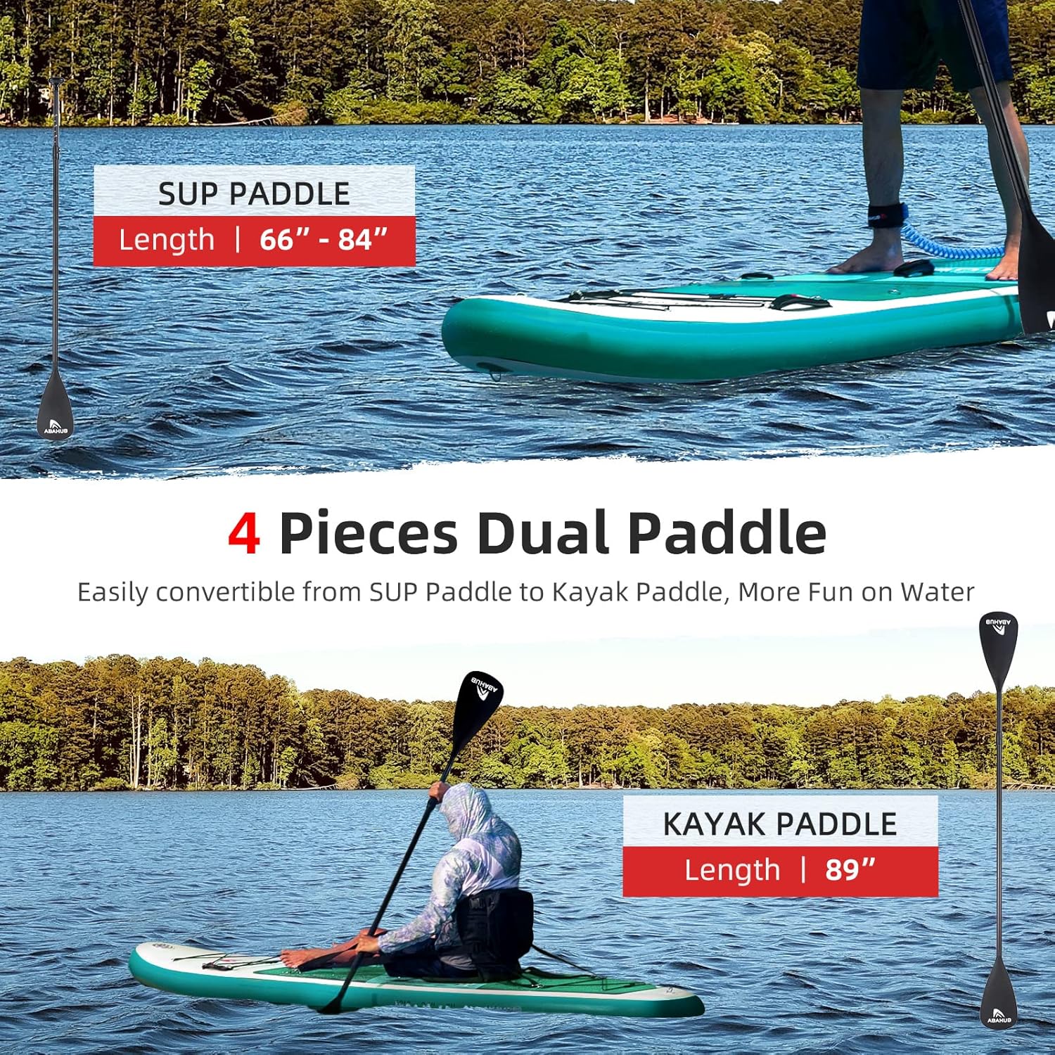 Abahub Paddle Gonflable Adulte avec Siege Stand Up Paddle Planche de Sup Ensemble de Planche de Stand Up Paddle, Bleu/Vert/Orange avec Pagaie Aluminium Réglable, Siège Kayak 320cmx 78/84cmx 15cm
