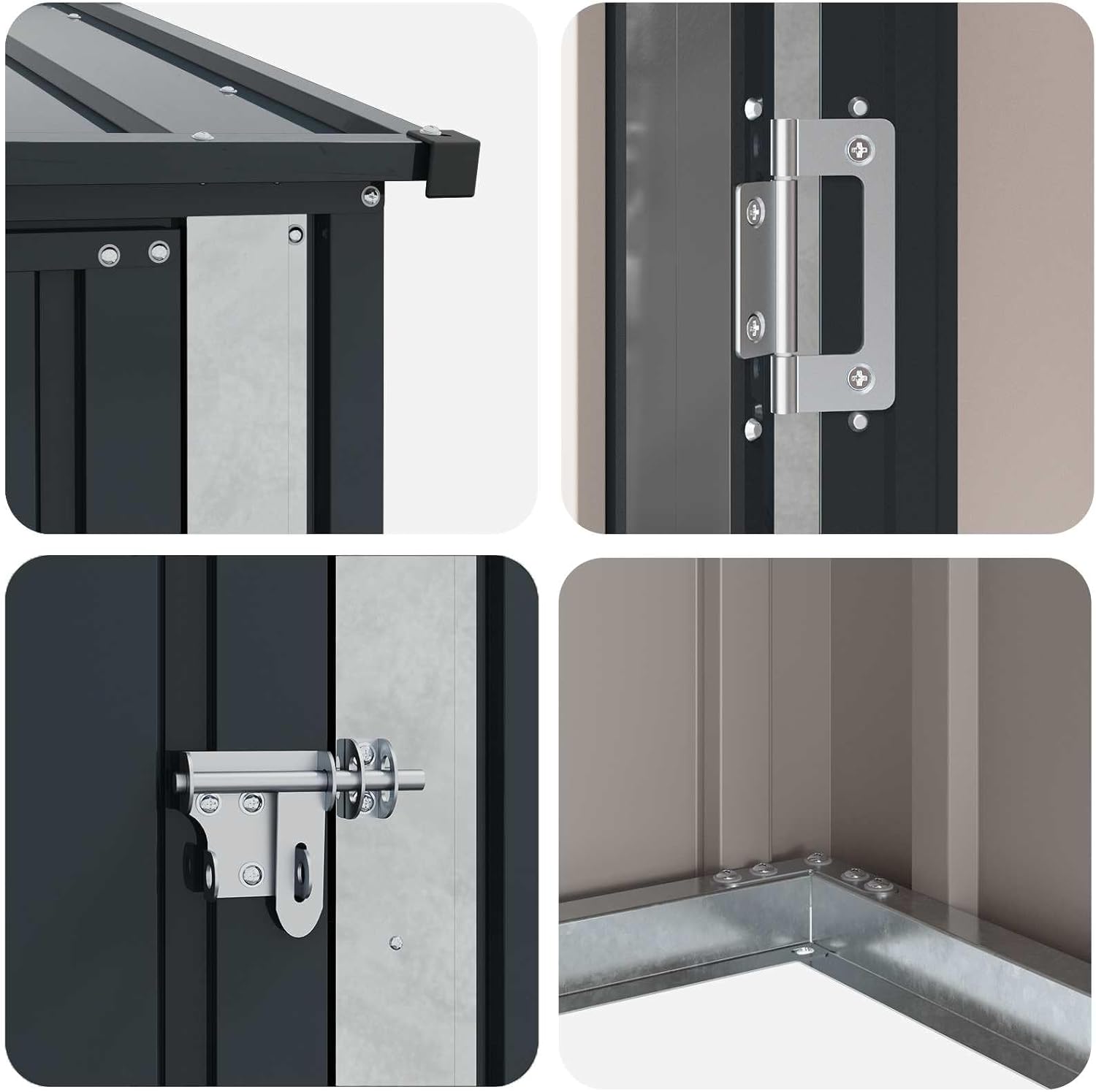 vidaXL - Cabanon anthracite - 203x85,5x200 cm - métal, résistant, moderne